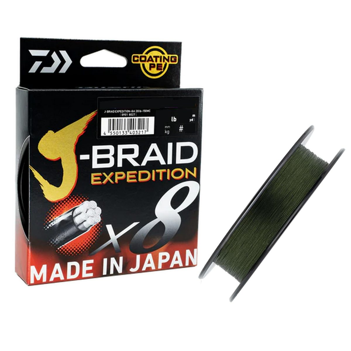 Linha Multifilamento Daiwa J-Braid Expedition X8 150m 0,23mm 40lb
